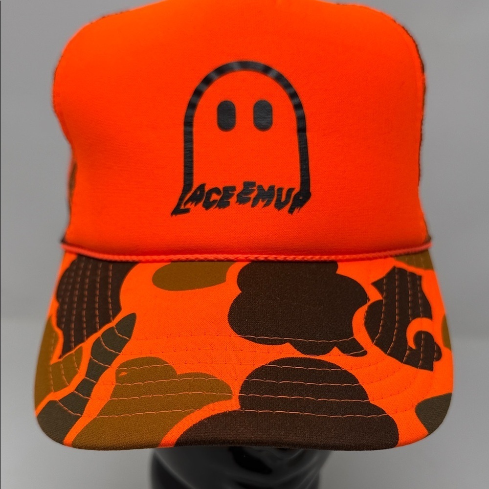 LaceEmup Camo Orange and Brown Graphic Cap adjustable NEVER Worn OTTO Brand